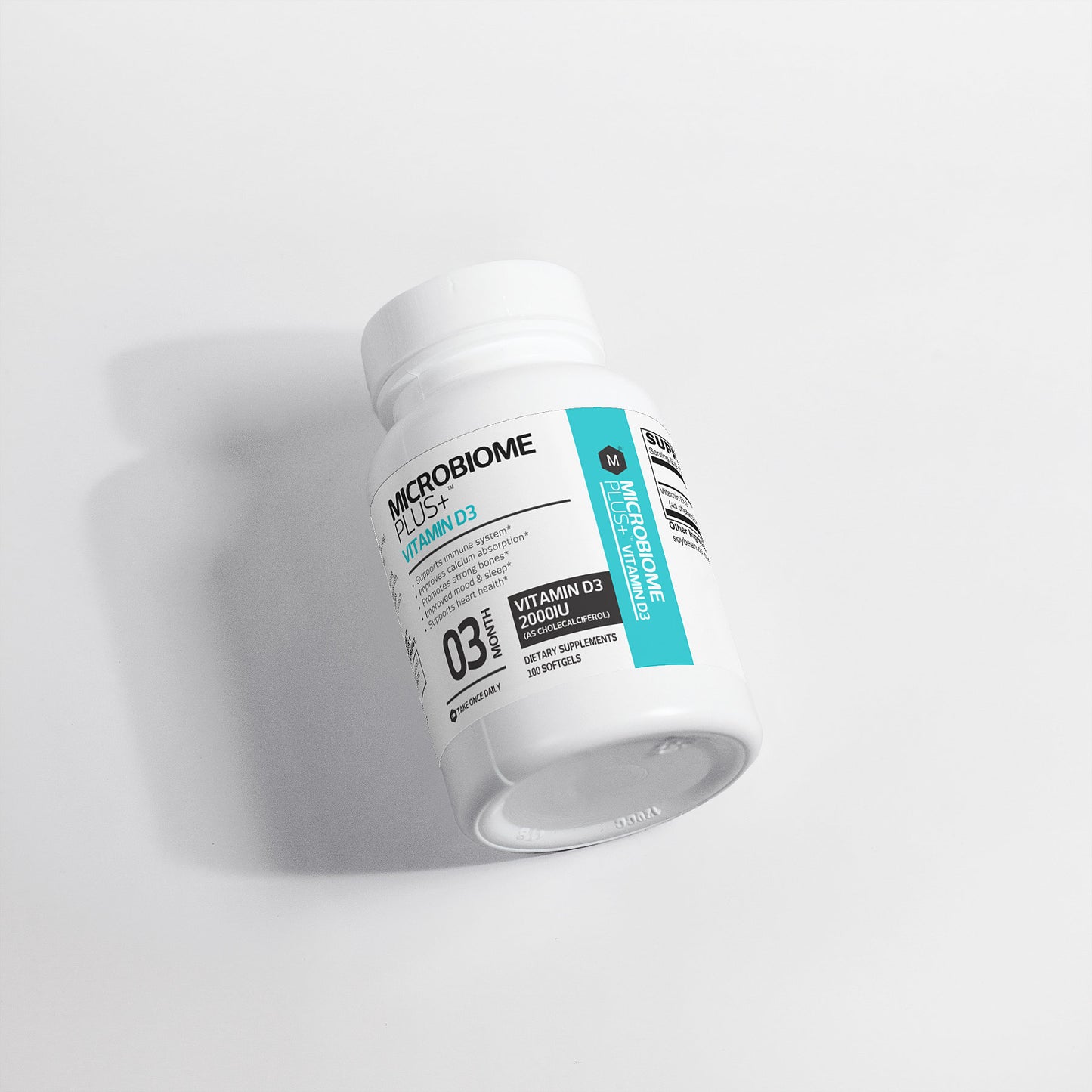 High Potency Vitamin D Supplement (2,000 IU) - Immune & Bone Support | Microbiome Plus+