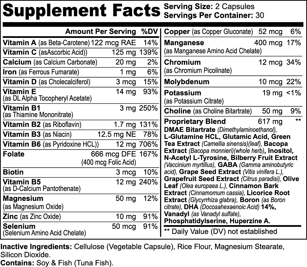 Brain & Focus Nootropic Formula | Microbiome Plus+