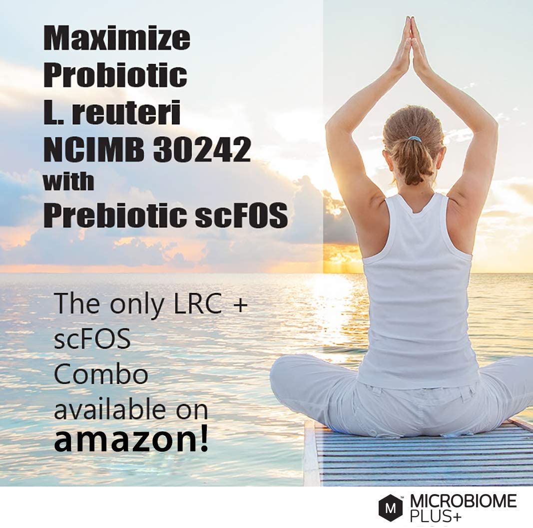 Microbiome Plus+ Gastrointestinal Combo Probioitic L. Reuteri NCIMB 30242 & Prebiotic scFOS Fiber - Microbiome Plus+