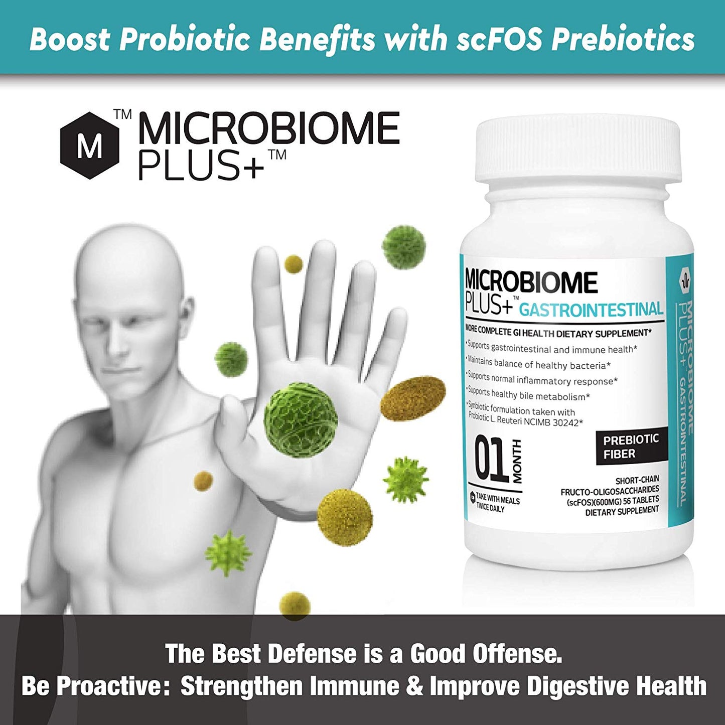 Microbiome Plus+ Prebiotic Fiber scFOS Supplement - Microbiome Plus+