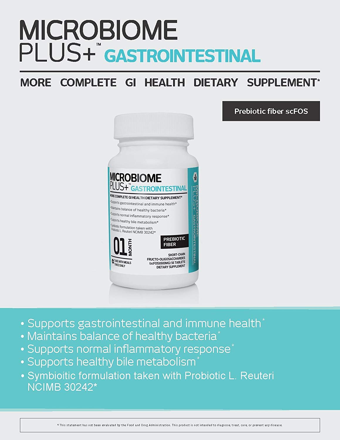 Microbiome Plus+ Prebiotic Fiber scFOS Supplement - Microbiome Plus+