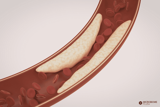 Cholesterol built up in blood vessels