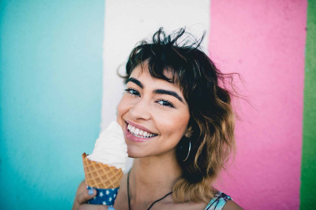 Woman Eating Ice Cream | Microbiome Plus+