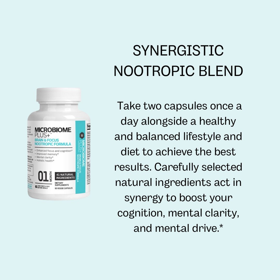 Brain & Focus Nootropic Formula | Microbiome Plus+