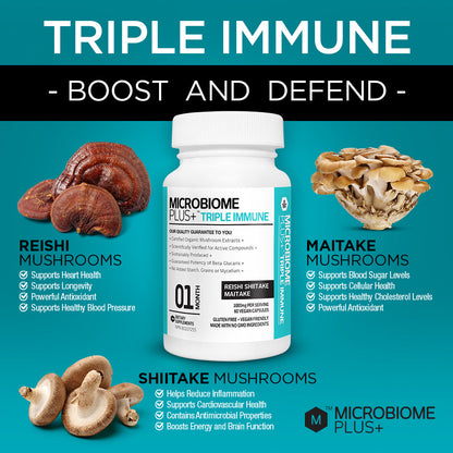 Triple Immune - Reishi, Shiitake, Maitake | Microbiome Plus+ ca