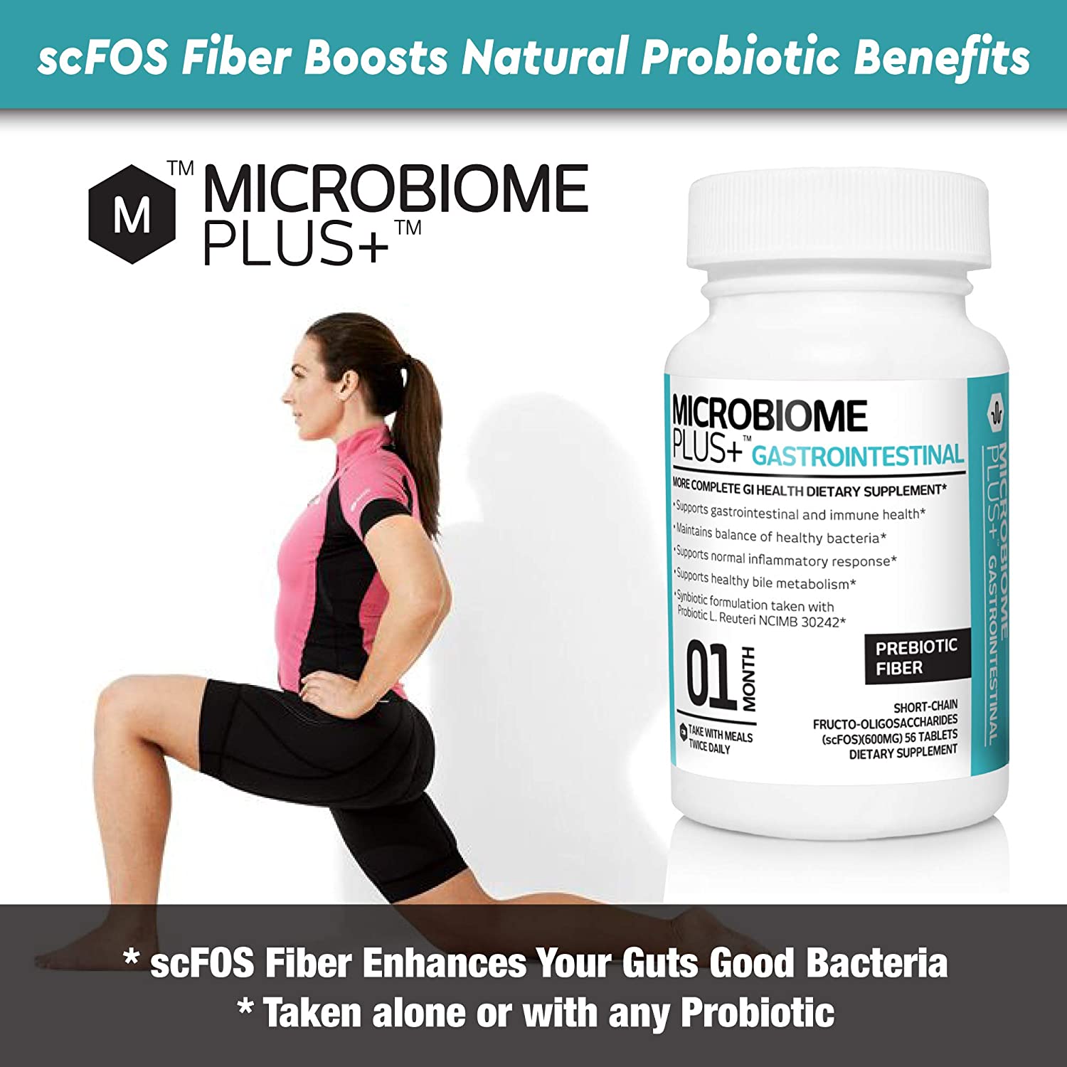 Microbiome Plus+ Prebiotic Fiber scFOS Supplement - Microbiome Plus+