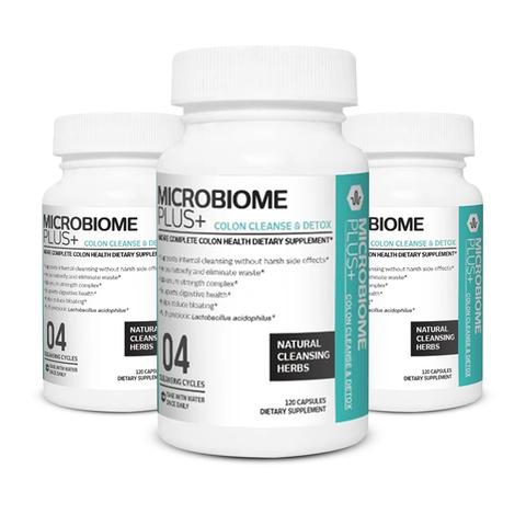 Microbiome Plus+ Colon Cleanse Probiotic Natural Detox 120 Capsules 4 Cleansing Cycles - Microbiome Plus+