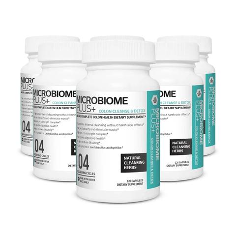 Microbiome Plus+ Colon Cleanse Probiotic Natural Detox 120 Capsules 4 Cleansing Cycles - Microbiome Plus+